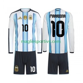 Completo Calcio Argentina Maradona 10 Bambino Divisa Prima Mondiali 2026 ML